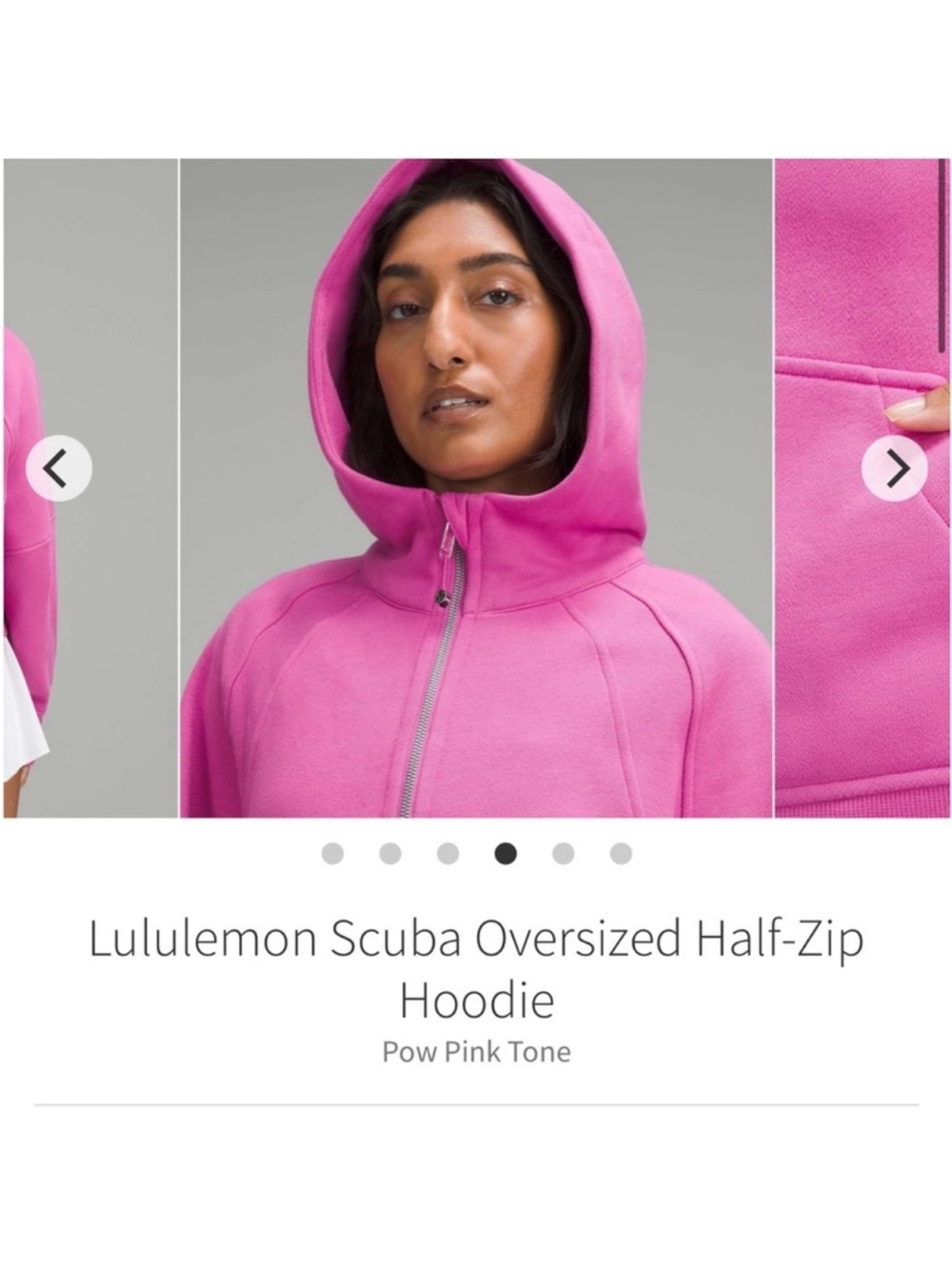 Lululemon Scuba Hoodie Pow Pink Tone XS S Bright Pink Half-Zip Hoodie XS/S - Picture 4 of 12